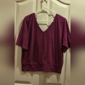 Alloy Deep V Neck Plum Purple. Sz L